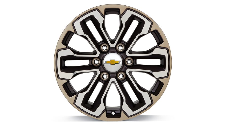Rin en aluminio de 18 pulgadas en grafito satinado con detalles en dorado para tu camioneta, Chevrolet Silverado 2025
